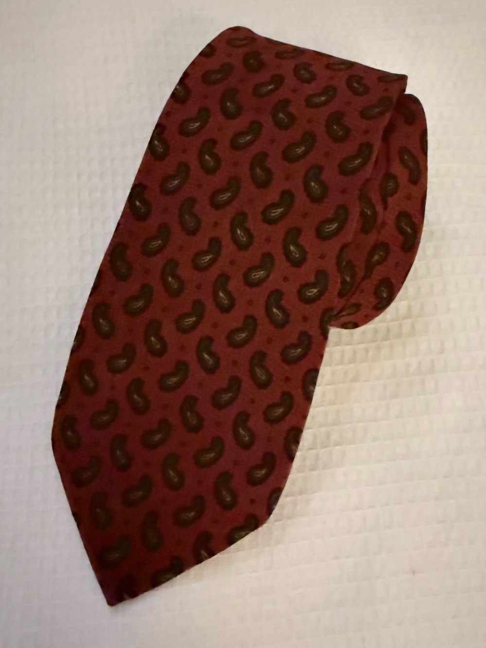Nina Ricci Burgundy Silk Paisley-Print Men's Tie